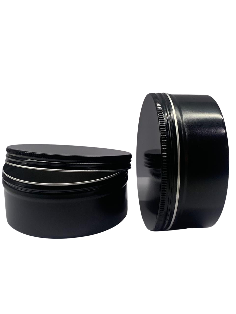 Aluminium Threaded Container 150ml Black Plain