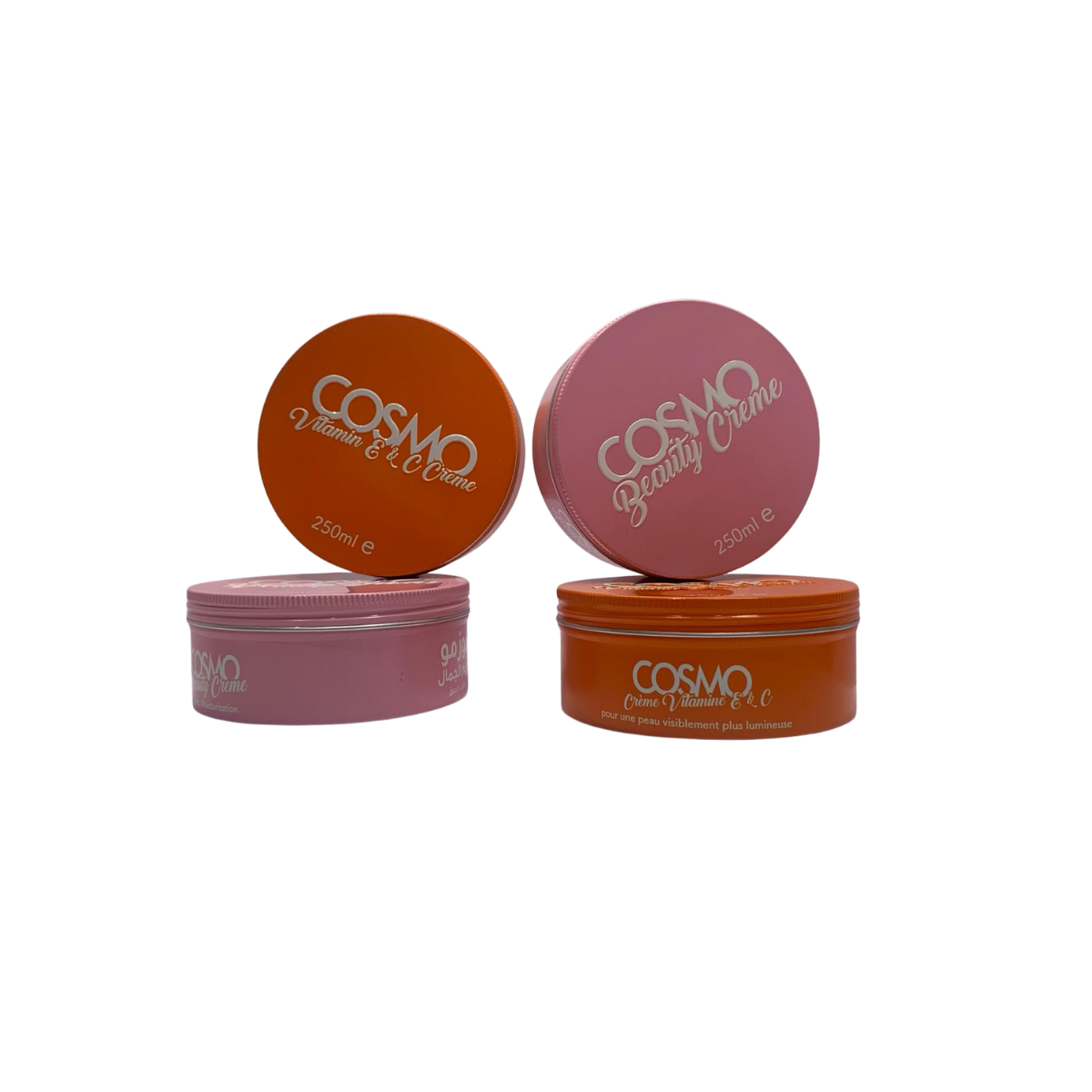 Aluminium Threaded Container Cosmo Emboss Pink Orange