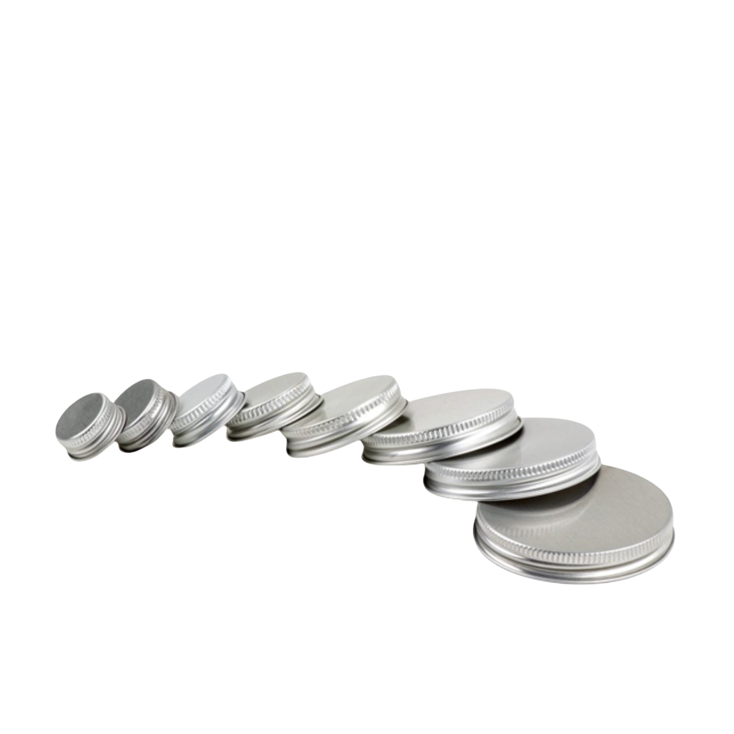 Aluminium Screw Caps Plain Sizes